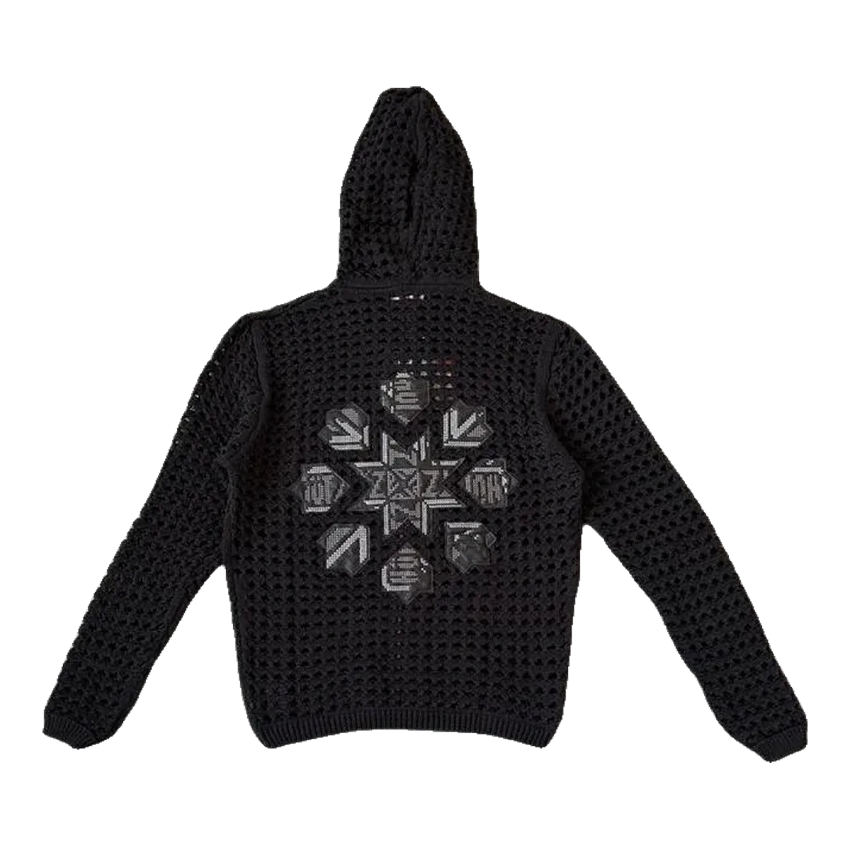Derschutze Black Snowflake Graphic Sweater
