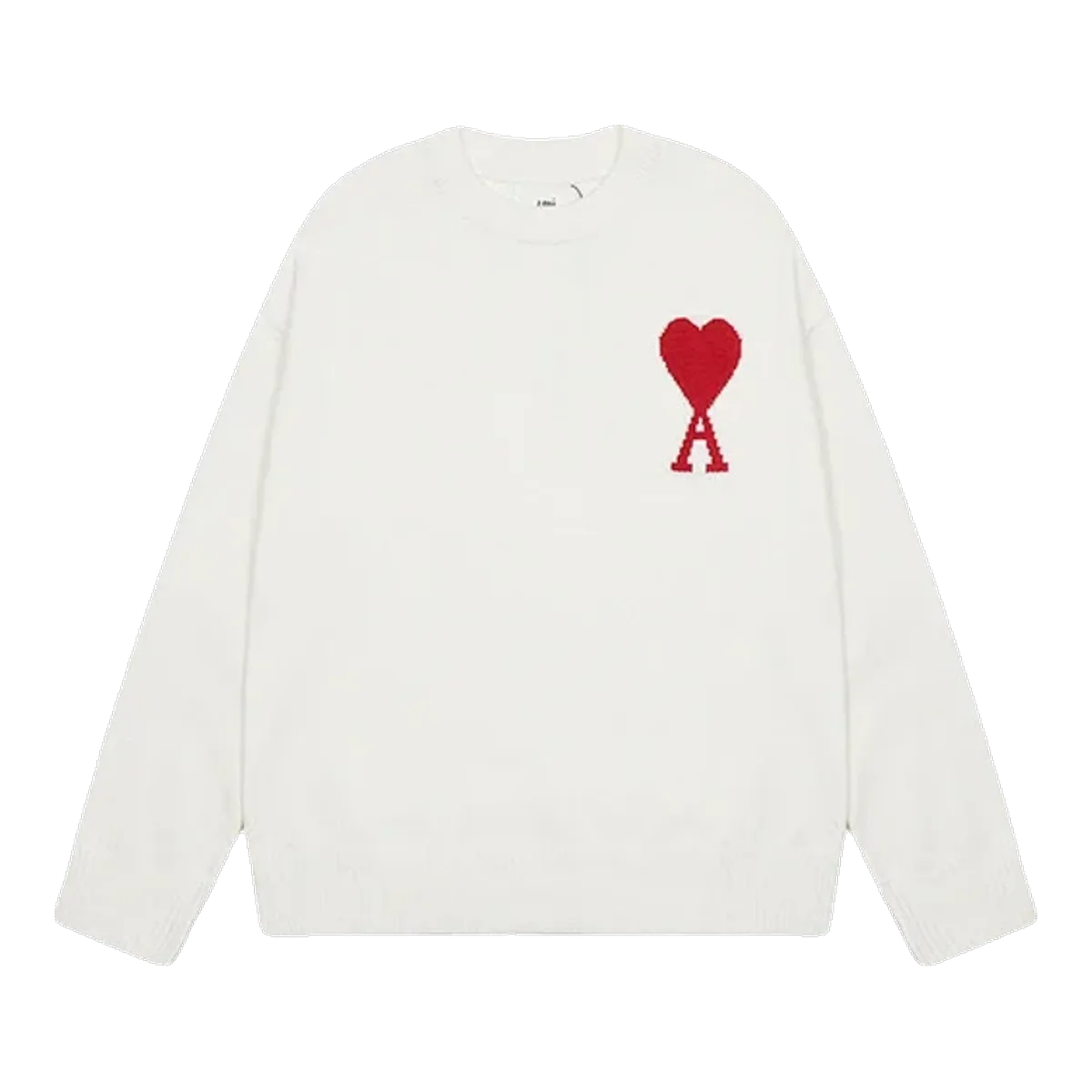 Ami White Sweater Red Heart