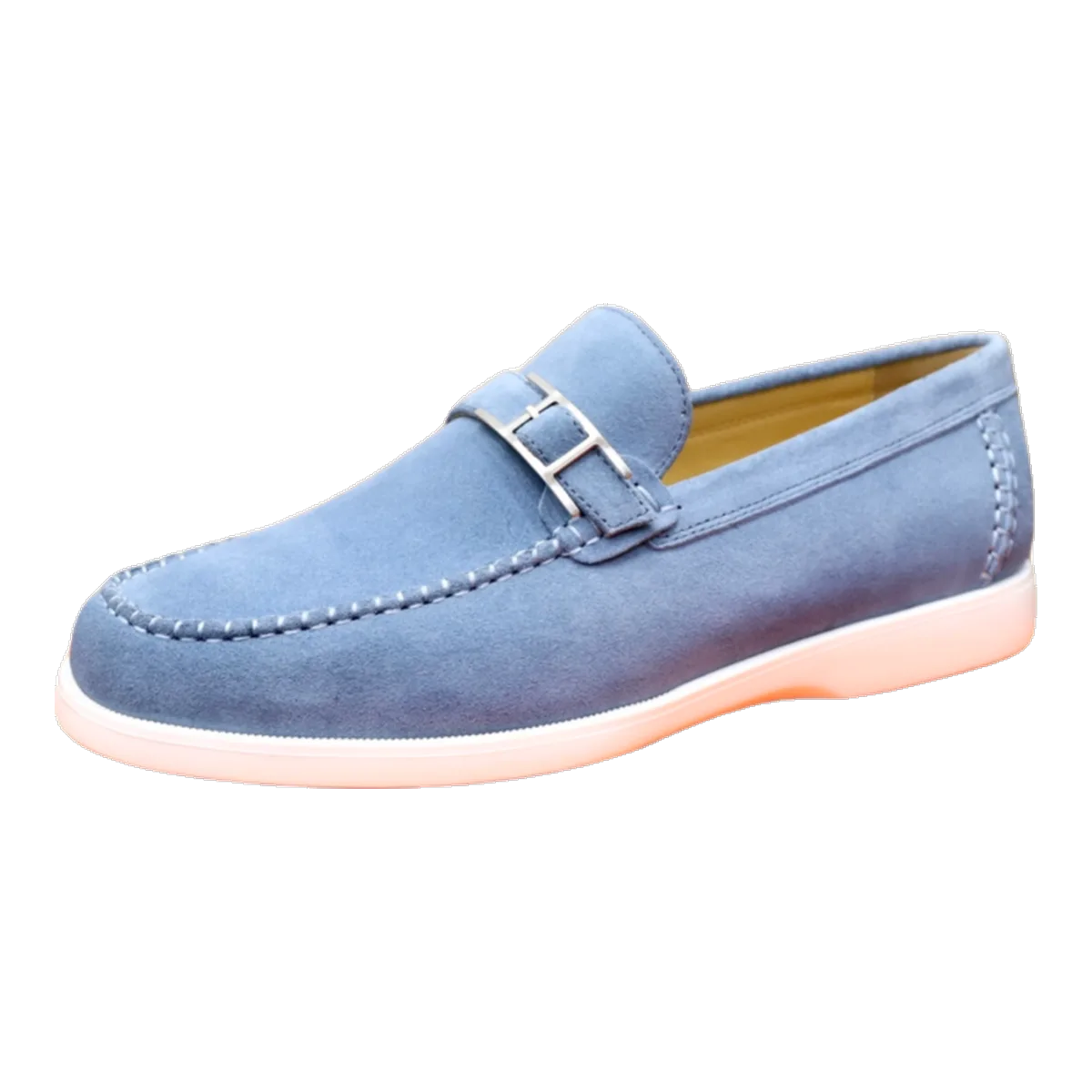 Hermes Light Blue Suede Loafers