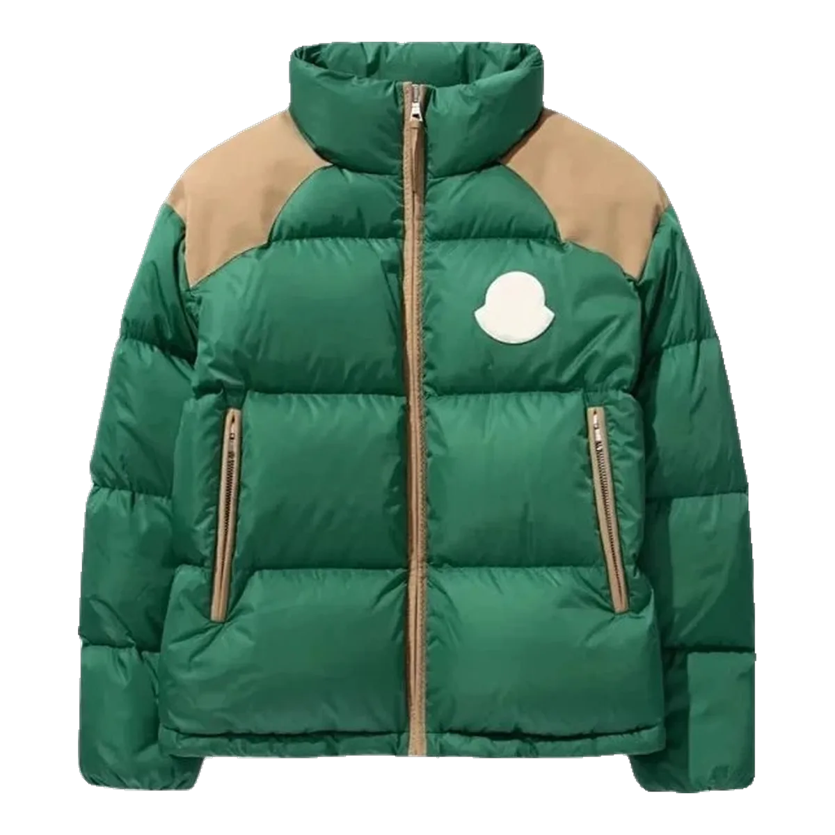 Moncler Green Tan Shoulder Jacket