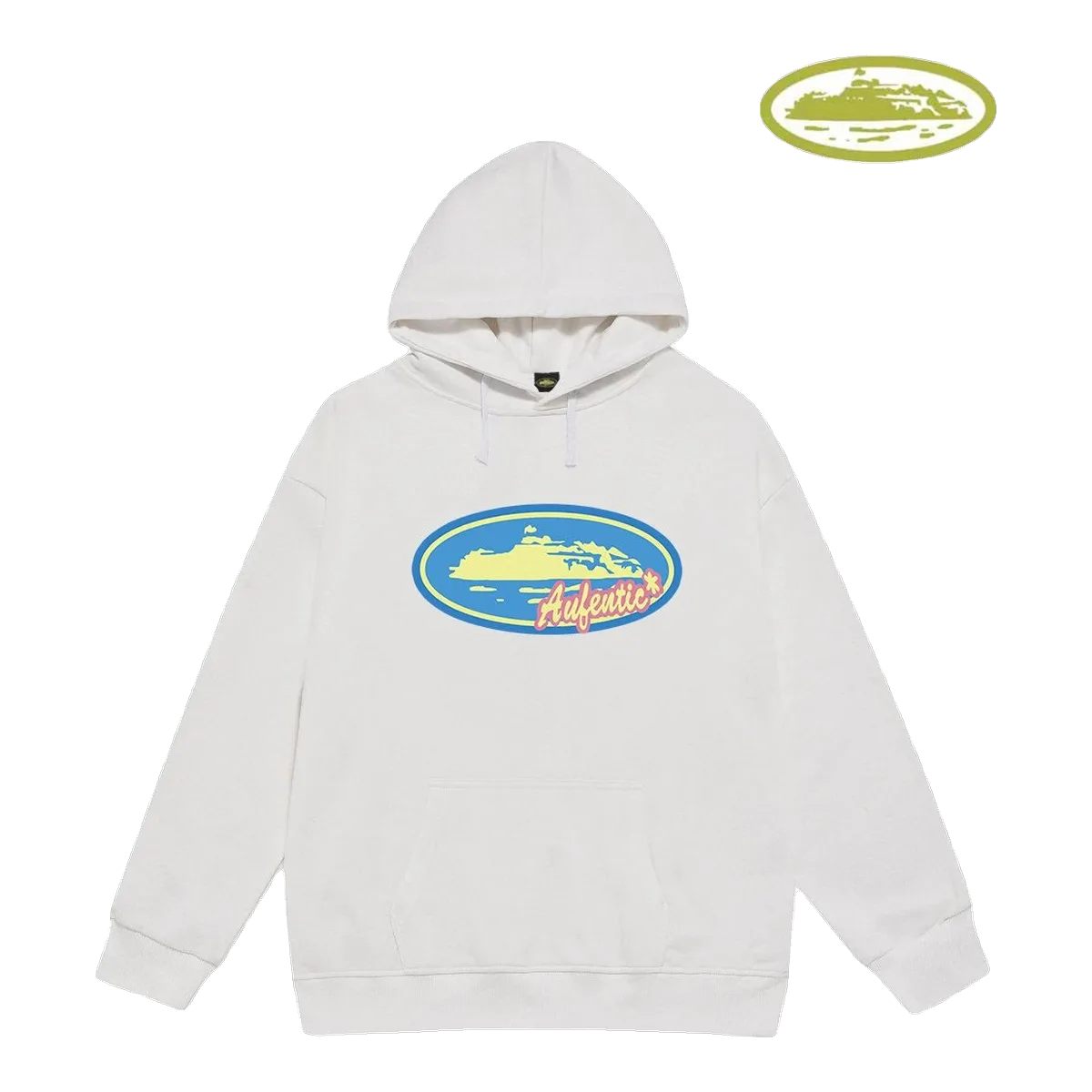 Corteiz White Hoodie Alcatraz Logo
