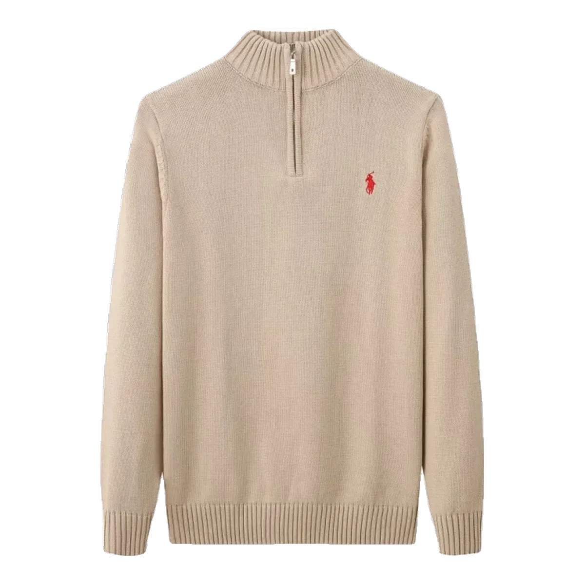 Ralph Lauren Beige Quarter-Zip Sweater