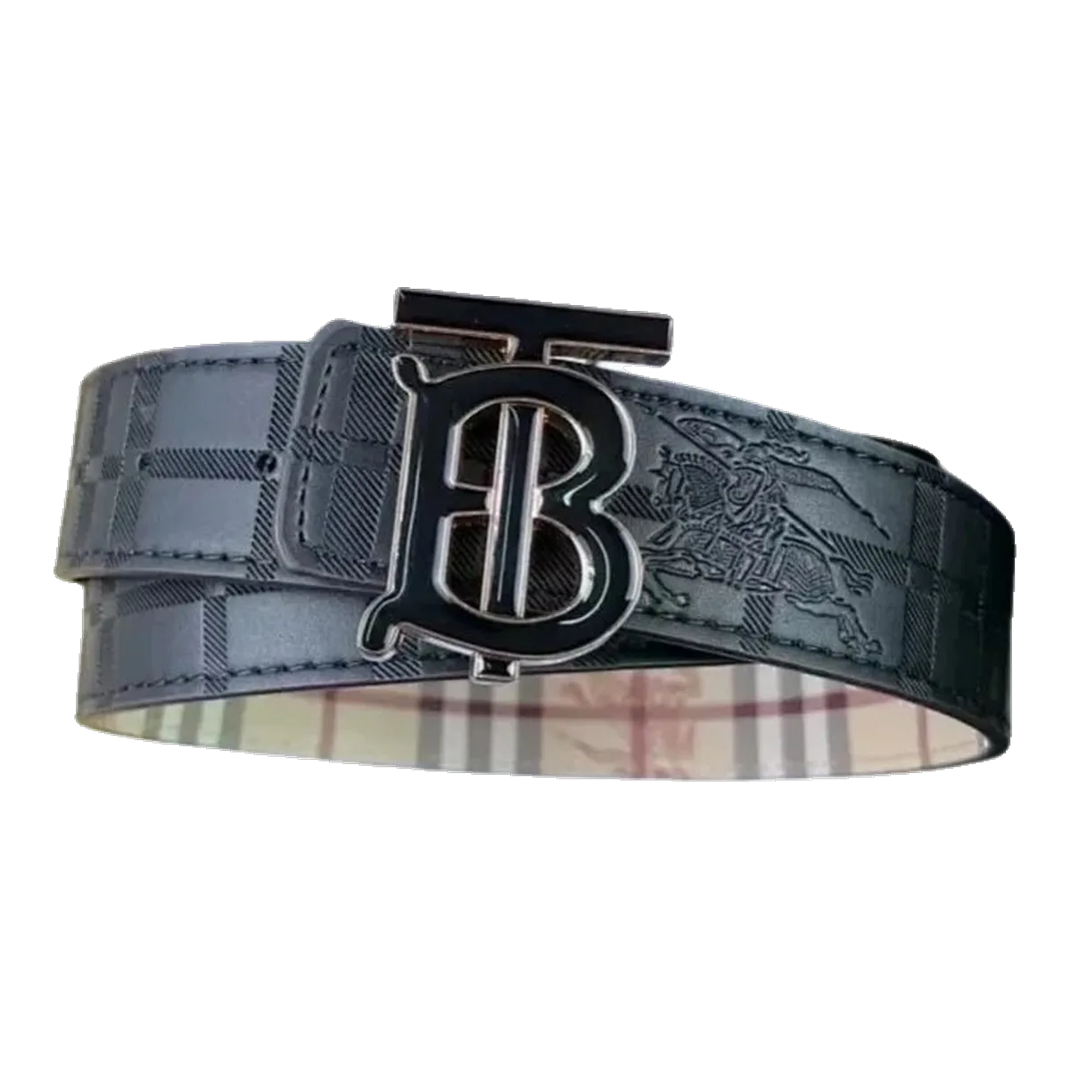 Burberry Check Belt Black