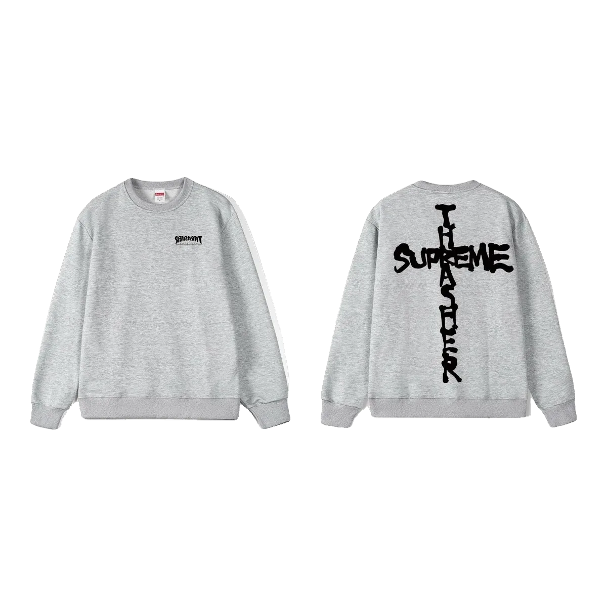 Supreme Grey Logo Sweatshirt