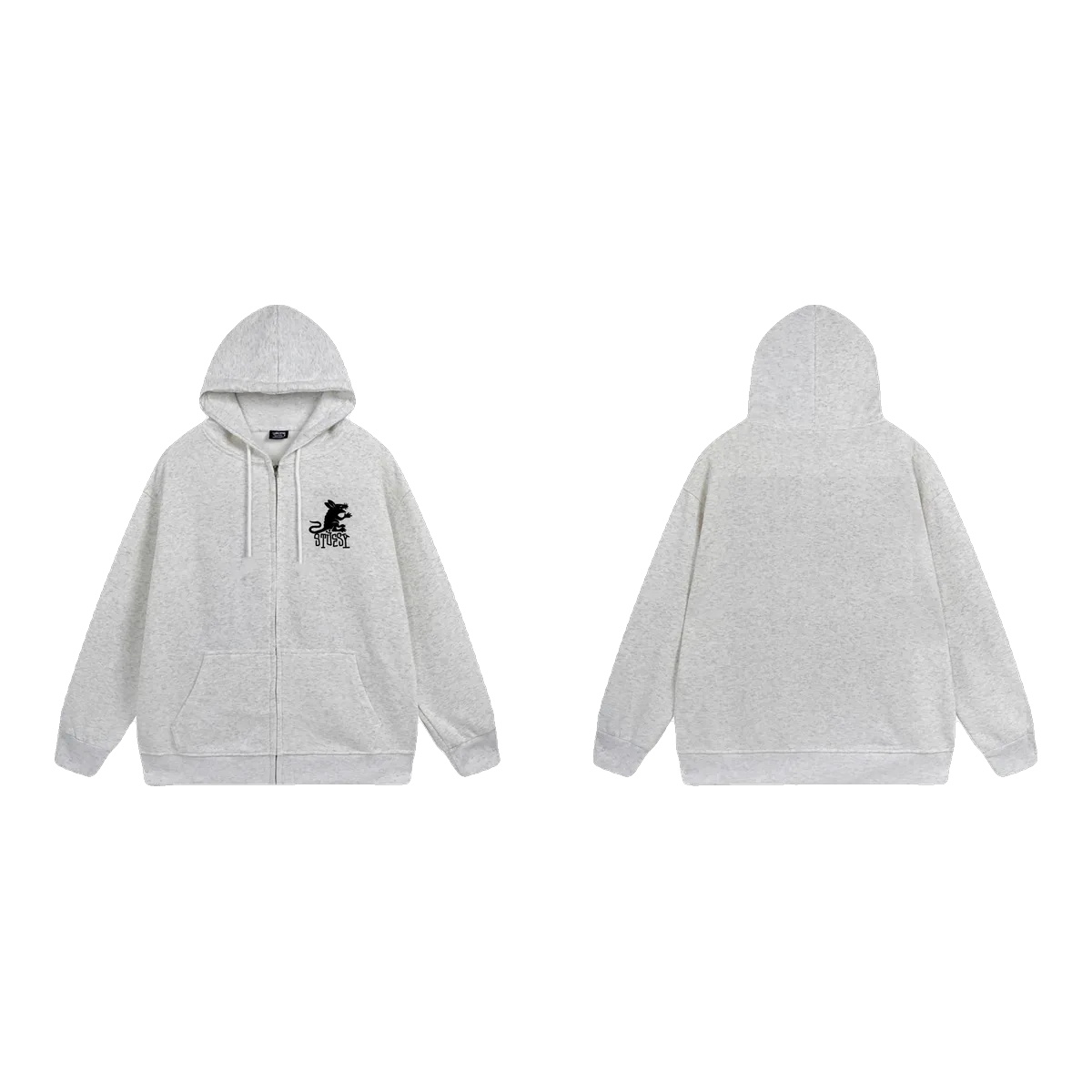Stussy White Zip Hoodie