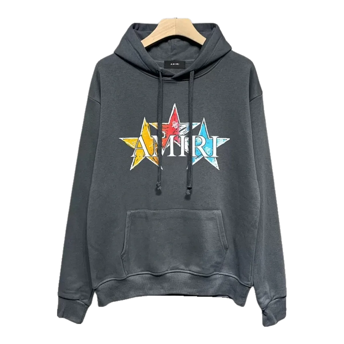 Amiri Grey Stars Logo Hoodie