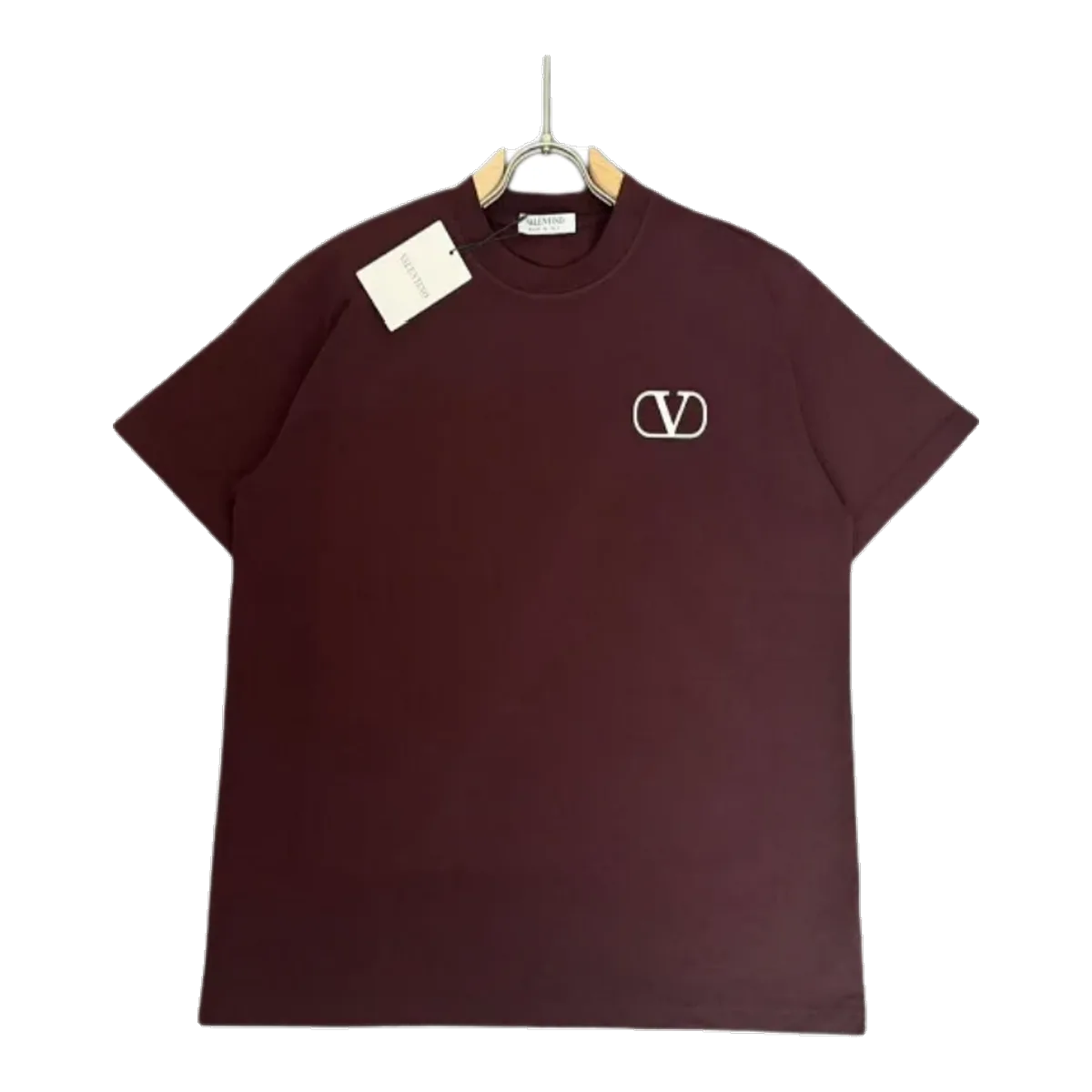 Valentino V Logo T-Shirt Burgundy