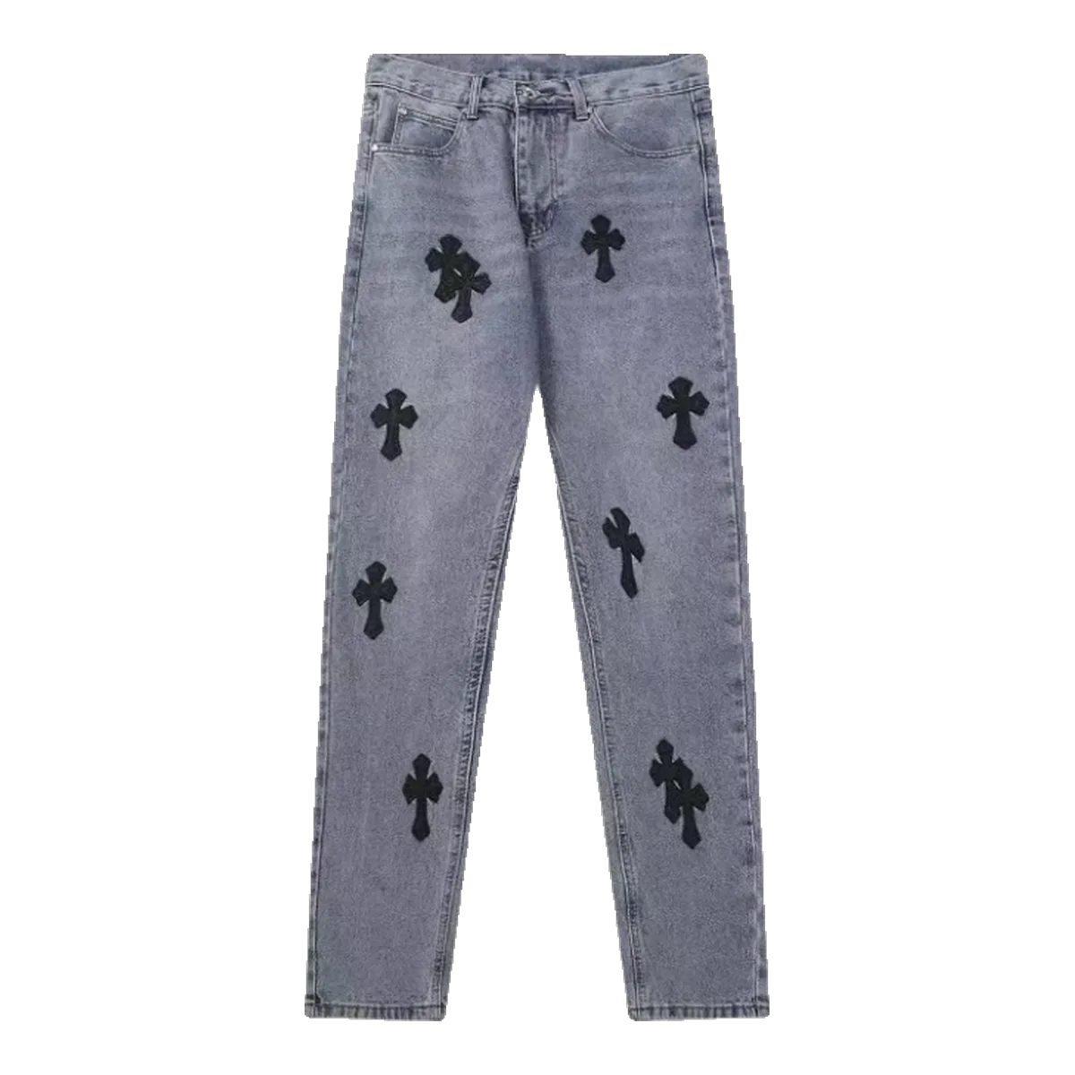 Chrome Hearts Grey Cross Jeans