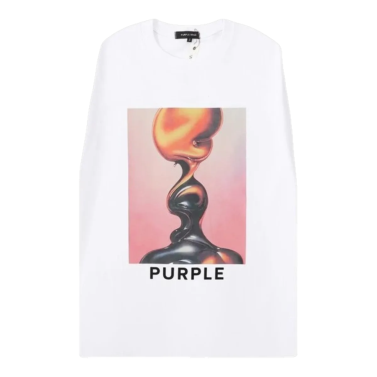 Purple Brand Flame Graphic T-Shirt White