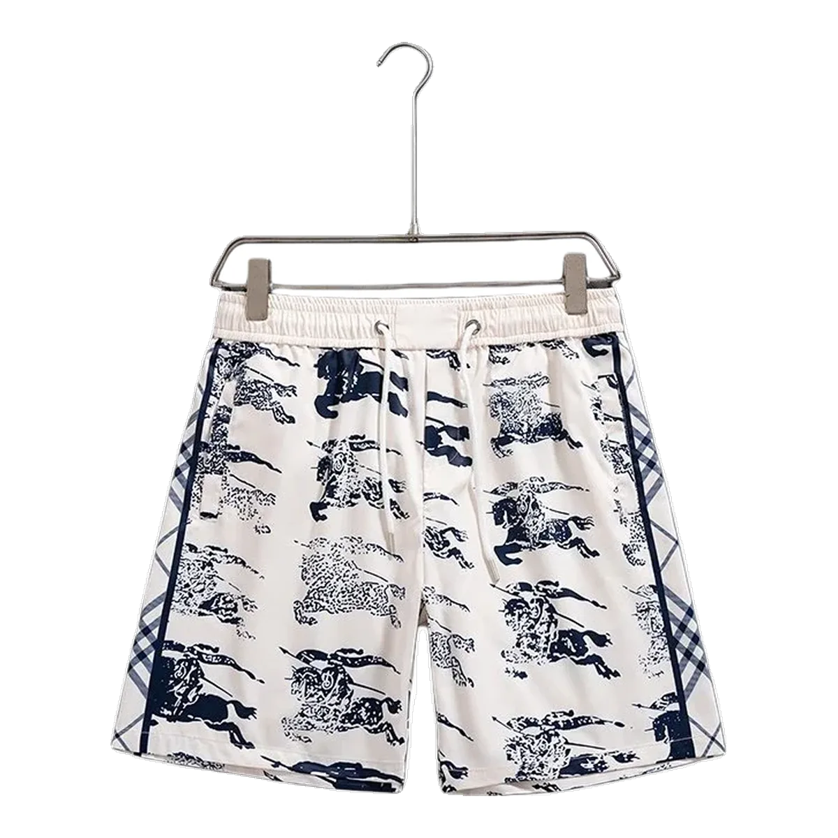Burberry White Print Shorts