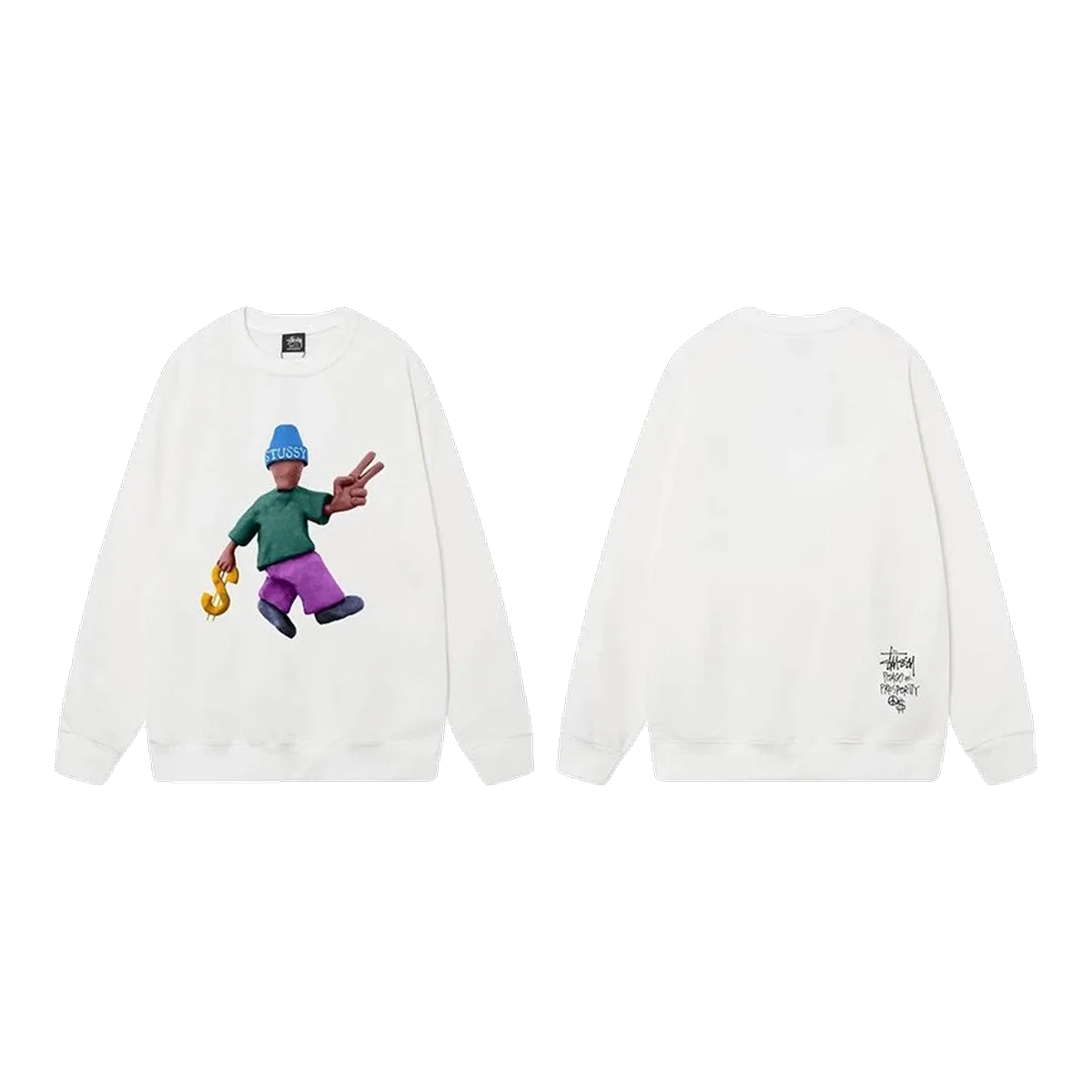 Stussy White Long-Sleeve Tee