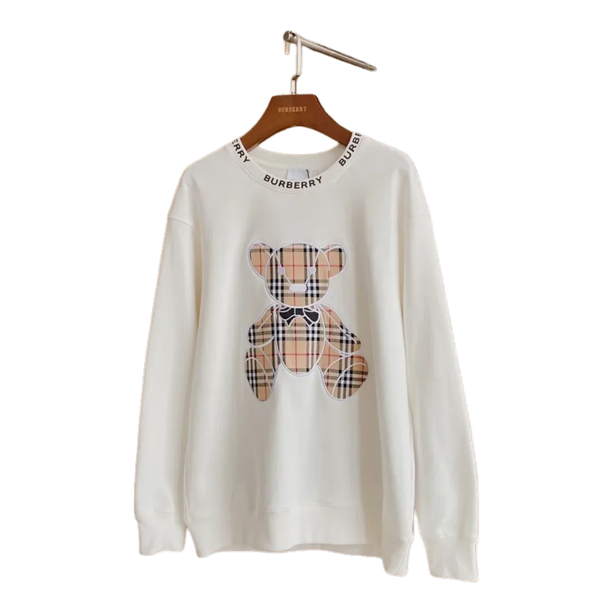 Burberry White TB Bear Sweatshirt