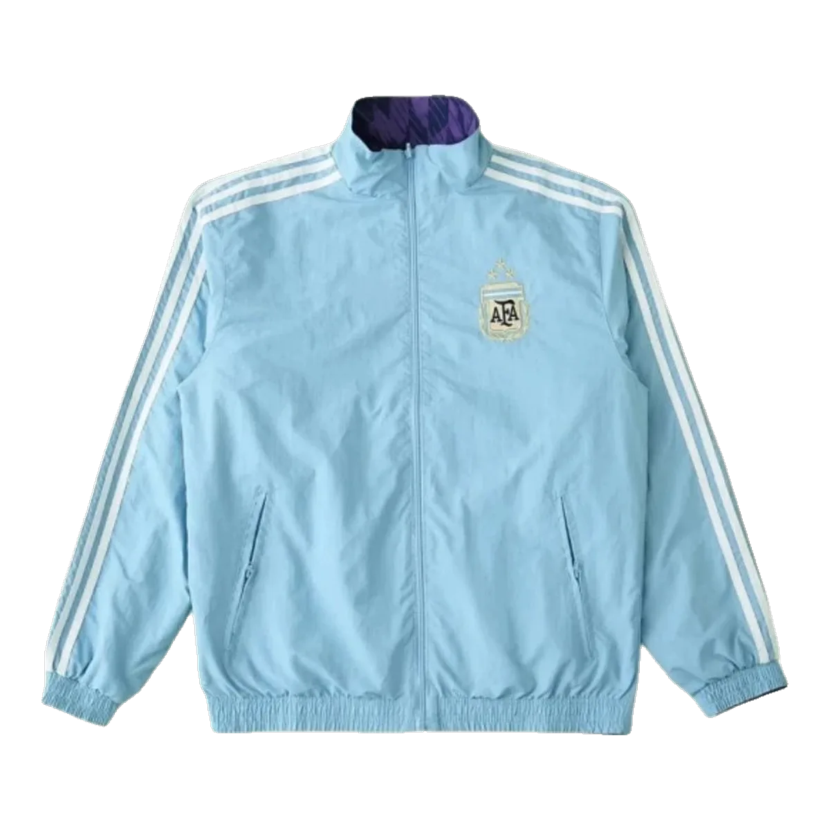 On Light Blue Windbreaker