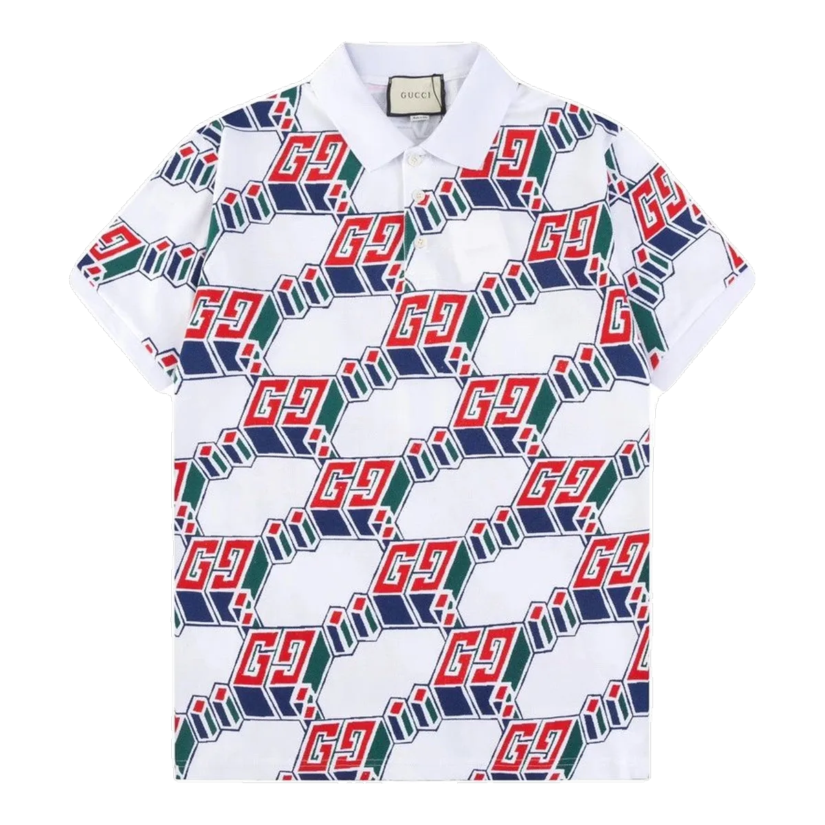 Gucci GG Monogram Polo Shirt White