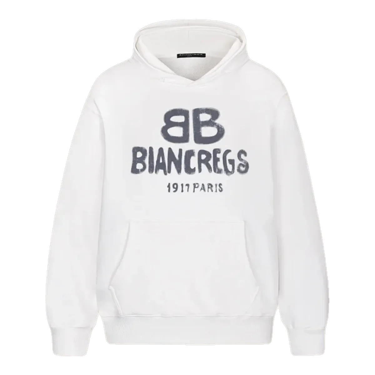 Balenciaga White BB Logo Hoodie