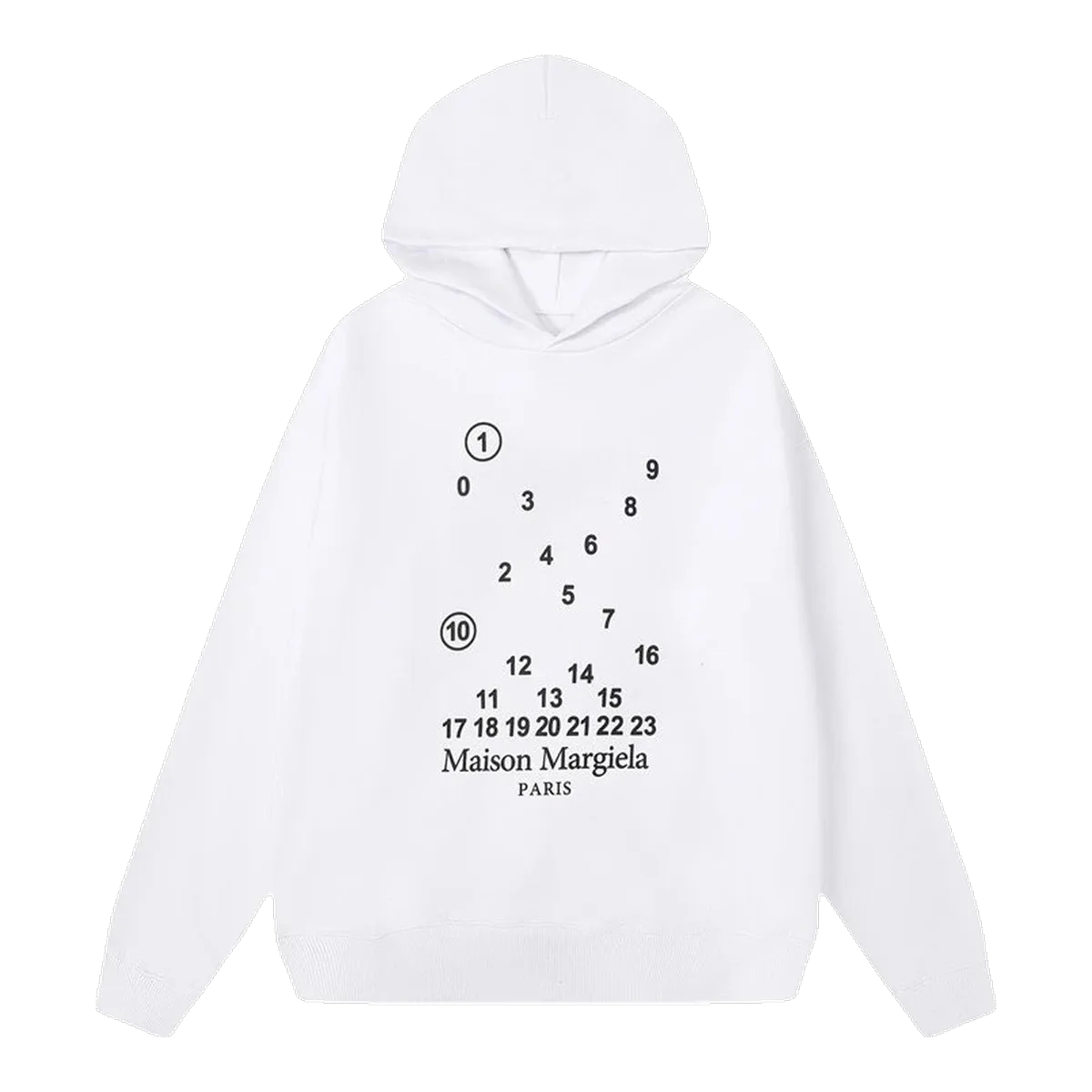 Maison Margiela White Numbers Hoodie