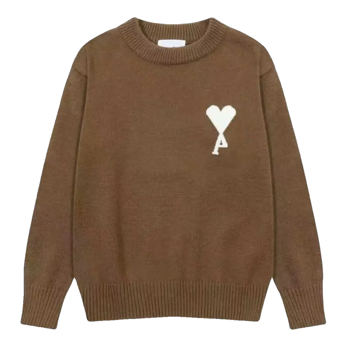 Ami Brown Sweater Heart Logo