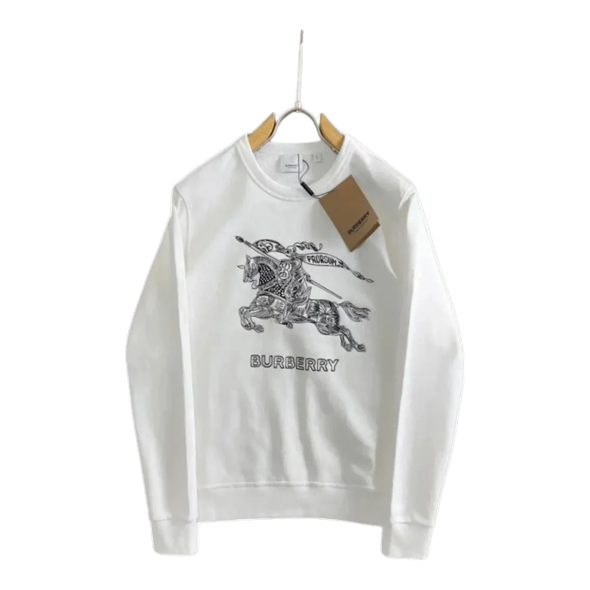 Burberry White Knight Logo Hoodie