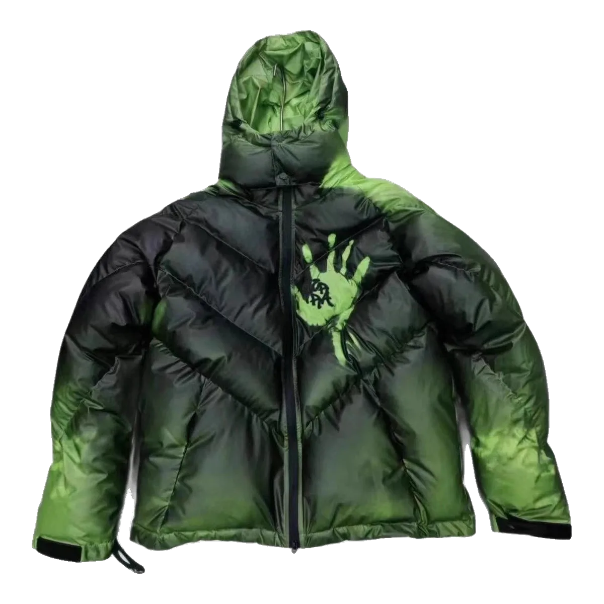 Mertra Black Graphic Puffer Jacket