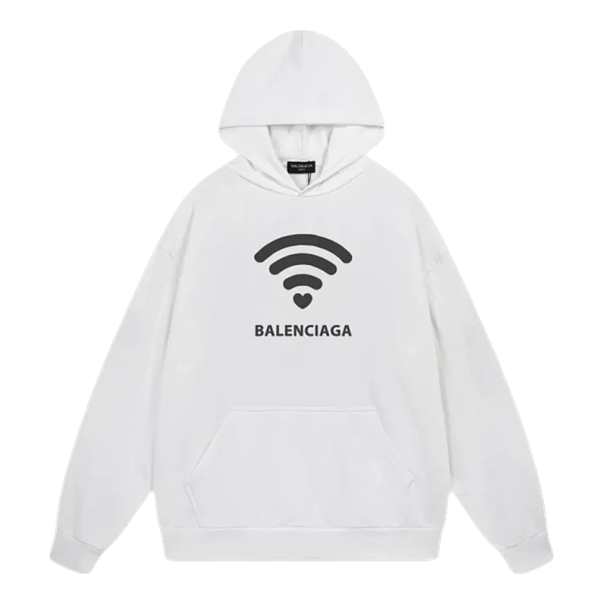Balenciaga White Wifi Logo Hoodie