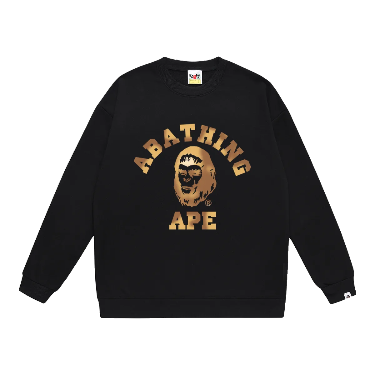 Bape Black College Ape Sweatshirt