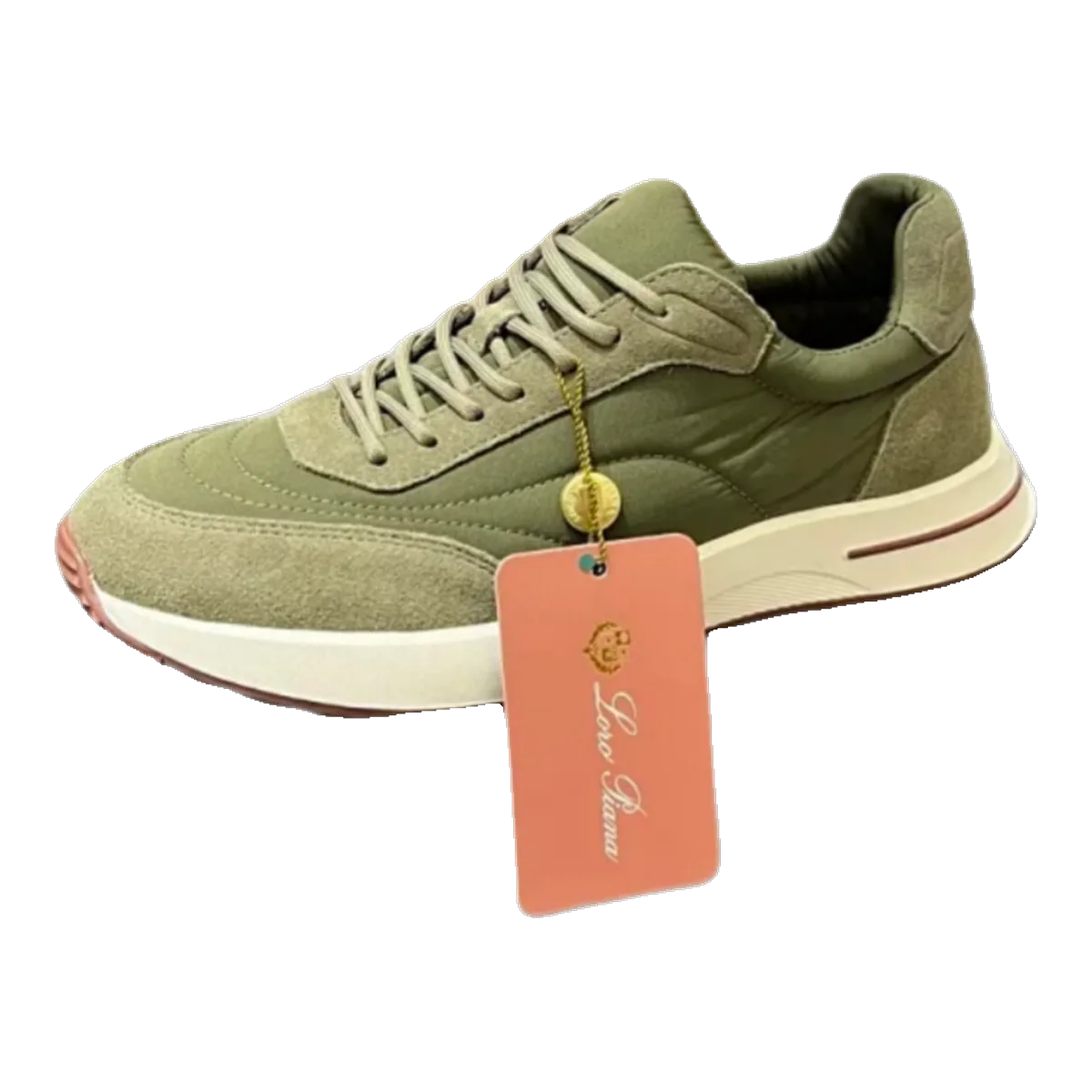 Loro Piana Olive Suede Sneakers
