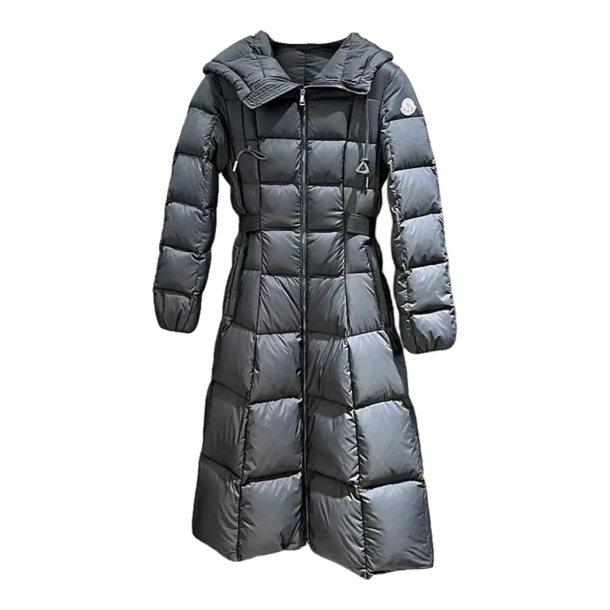 Moncler Long Down Coat Grey