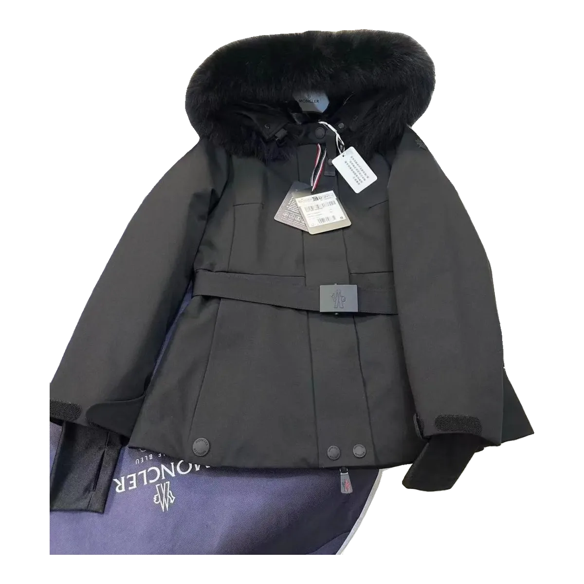 Moncler Fur Hood Parka Grey