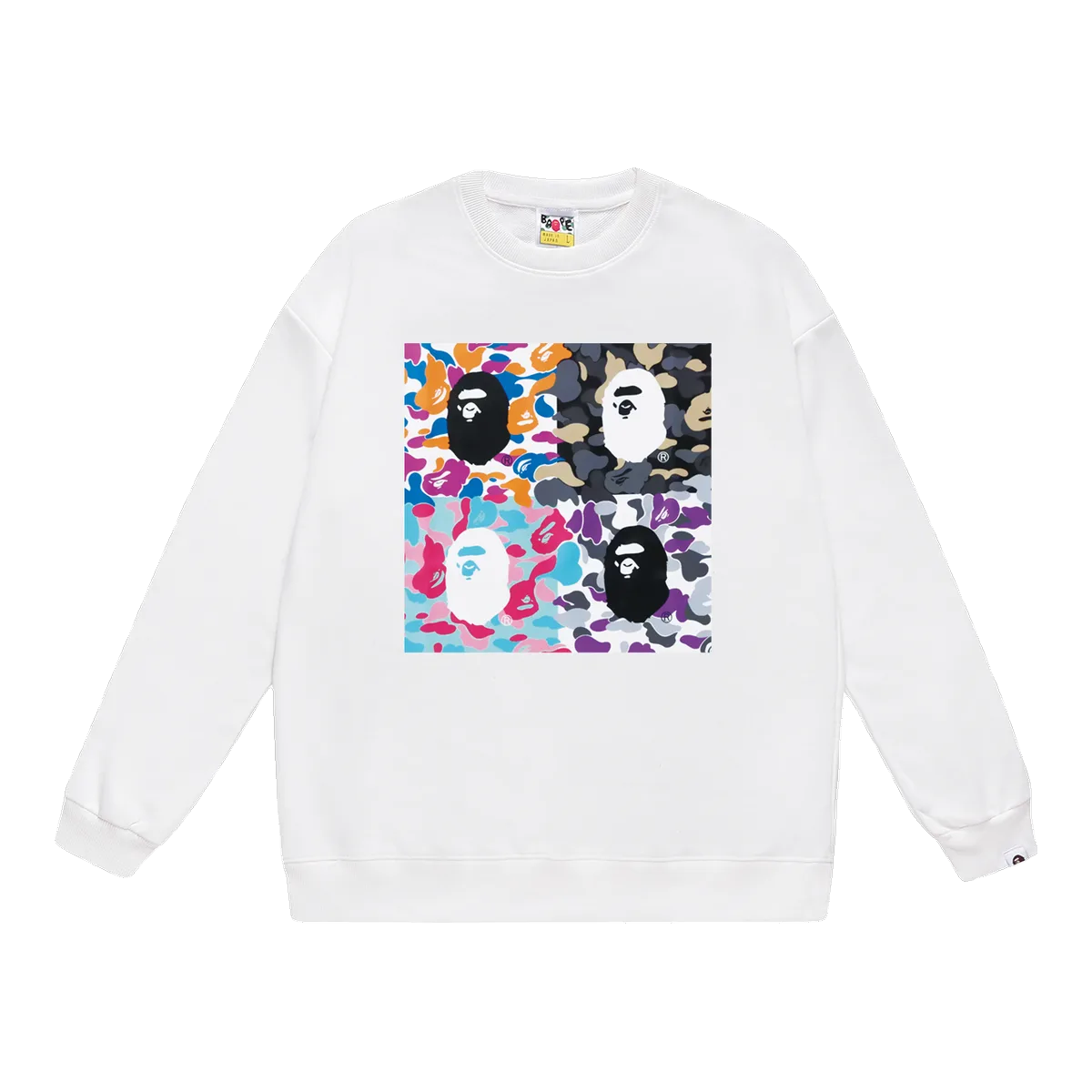 Bape White Graphic Crewneck