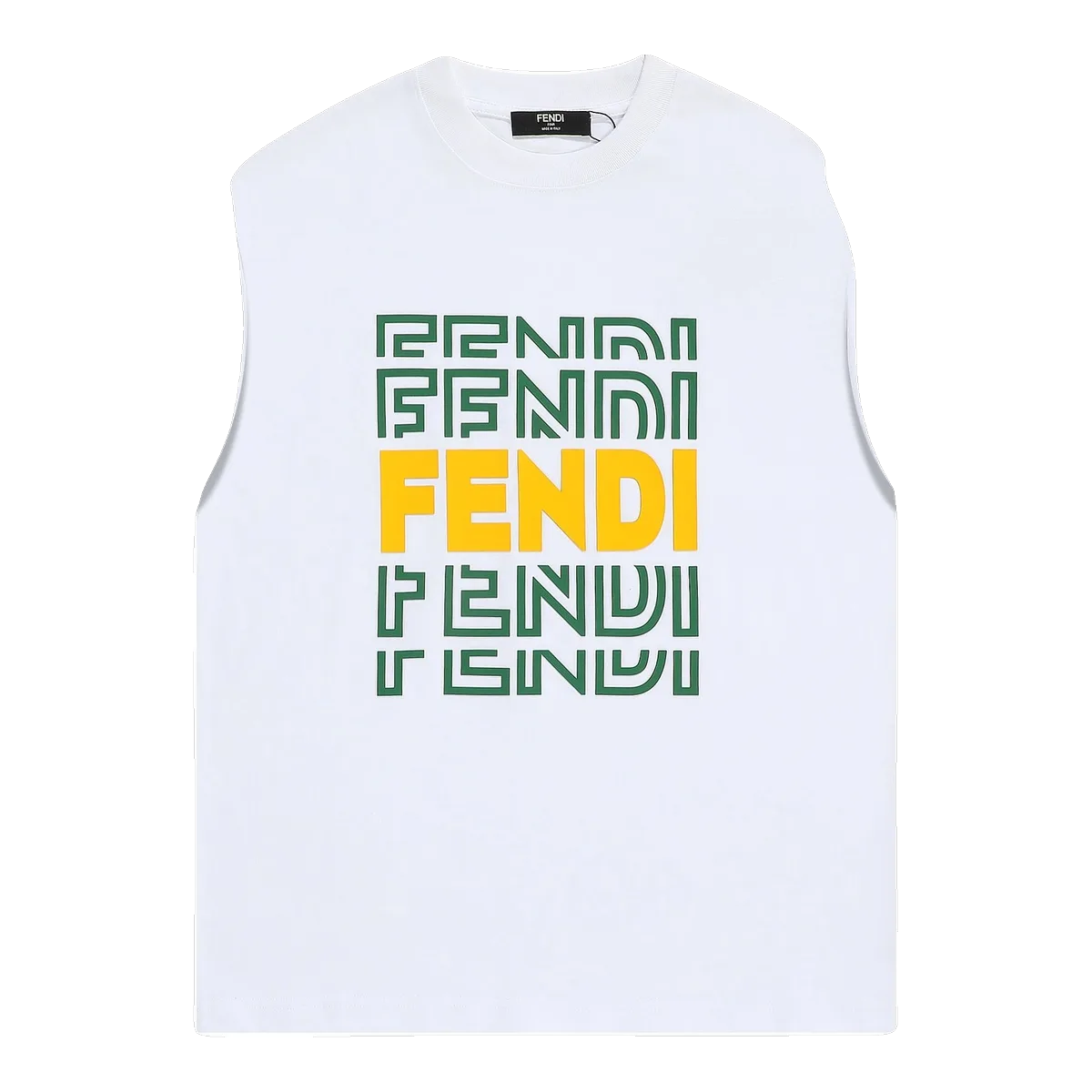 Fendi White Logo Tank Top