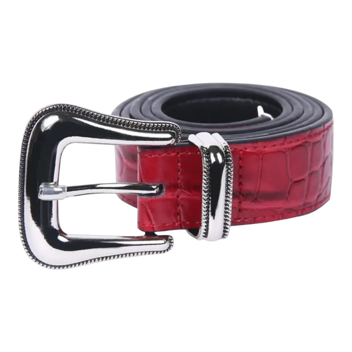 Fyredwrld Red Croc Leather Belt