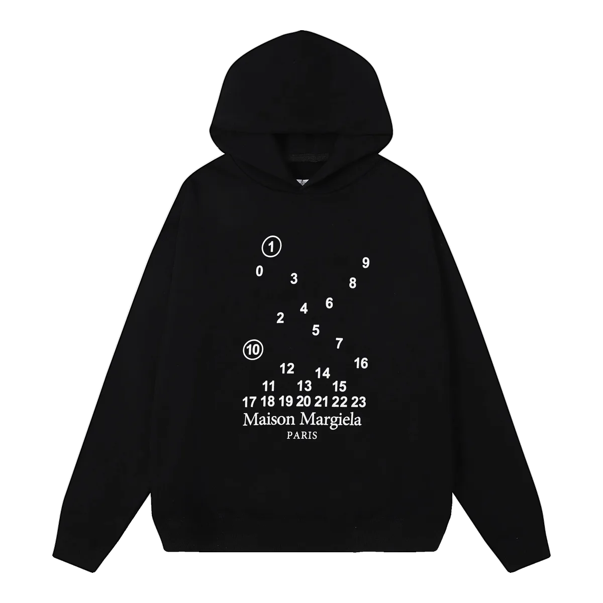 Maison Margiela Numbers Hoodie Black