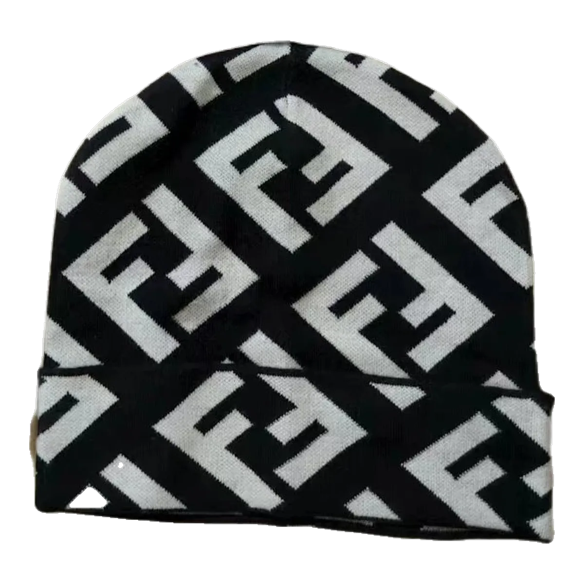Fendi FF Beanie Black White