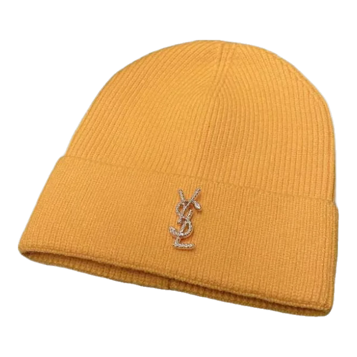 Saint Laurent Orange Logo Beanie