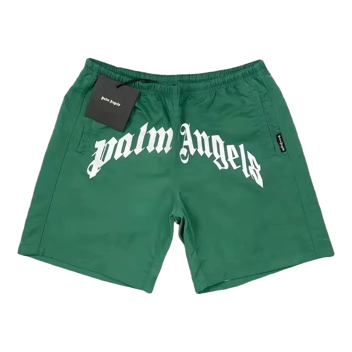 Palm Angels Logo Shorts Green