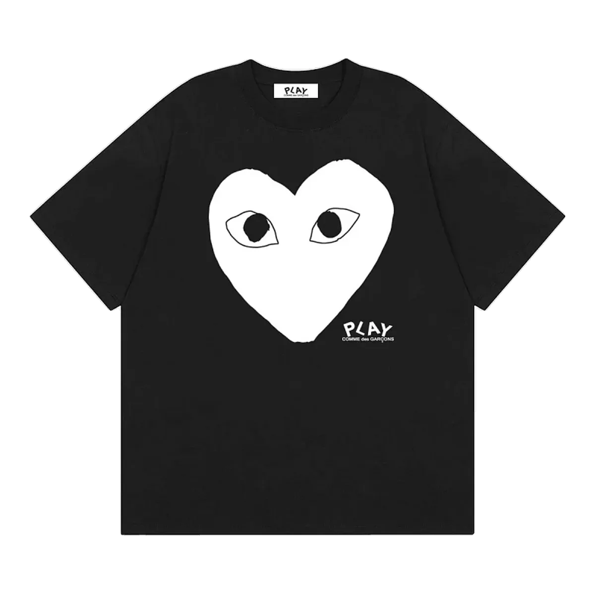 Cdg Play Heart Tee Black
