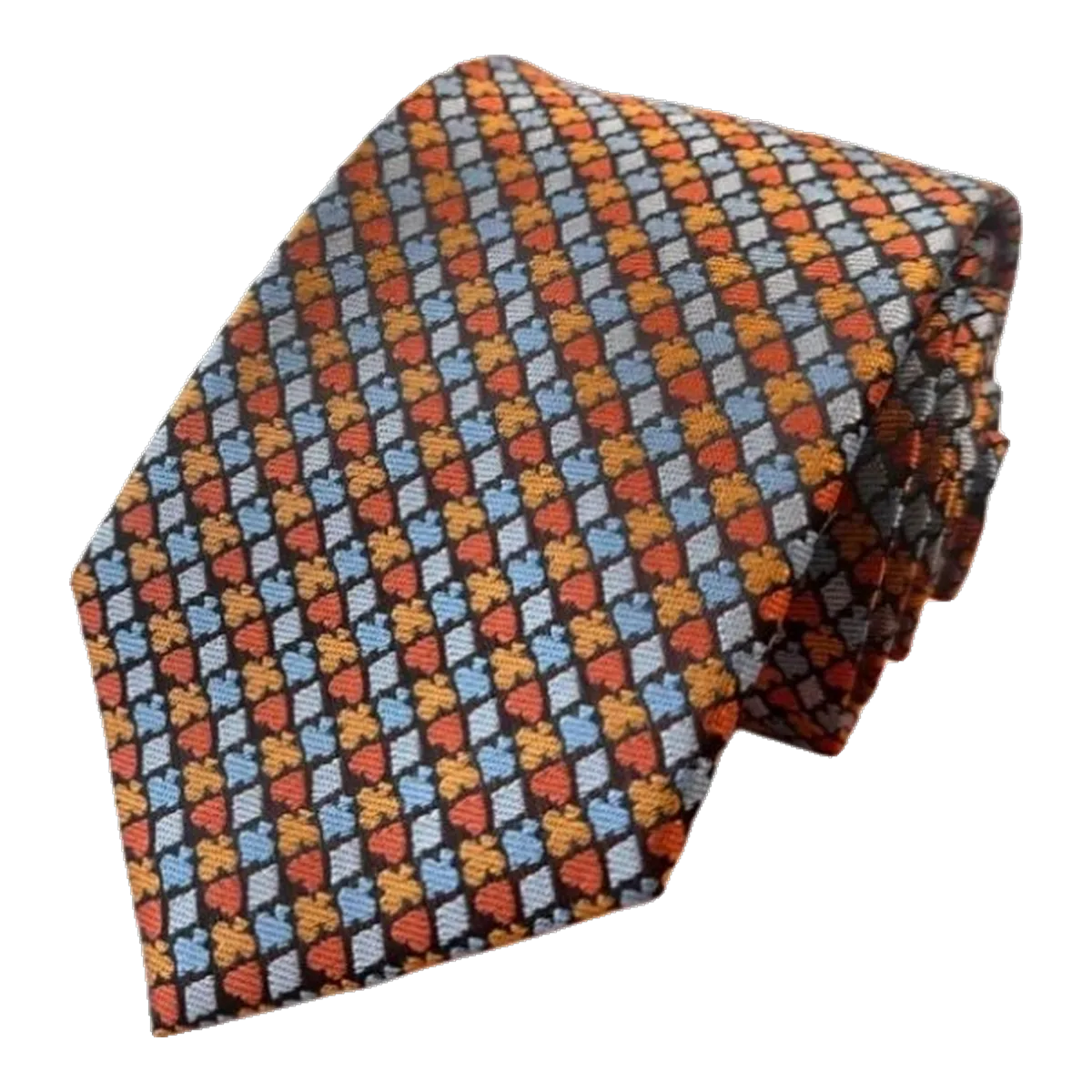 Hermes Silk Tie Orange Pattern