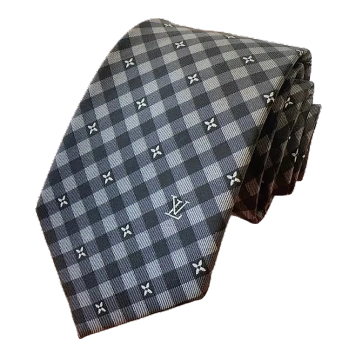 Louis Vuitton Grey Check Tie