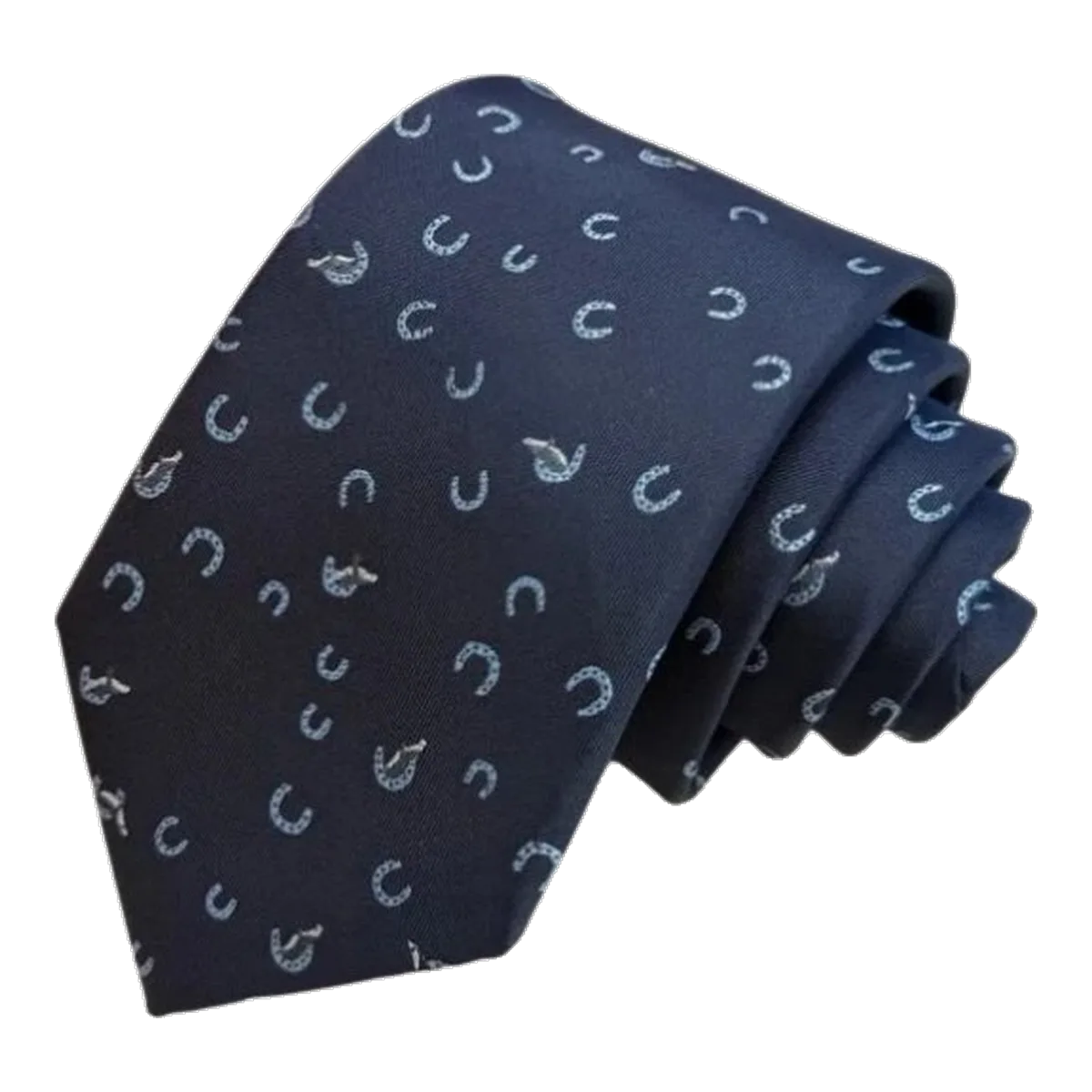 Hermes Silk Tie Navy Print