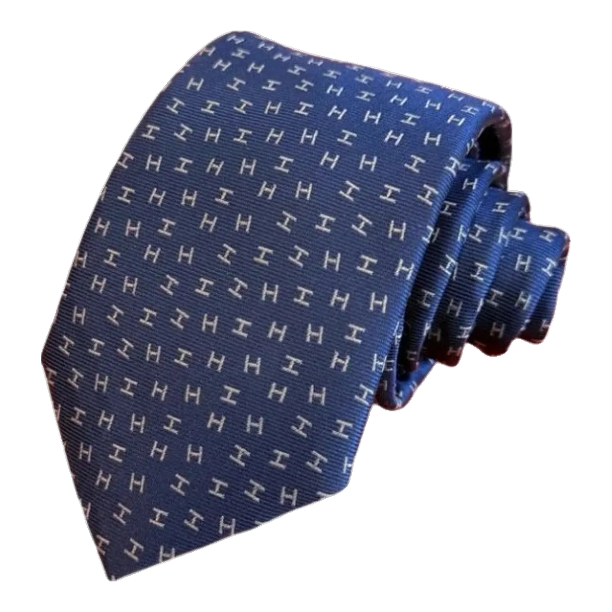 Hermes Silk Tie Navy Monogram