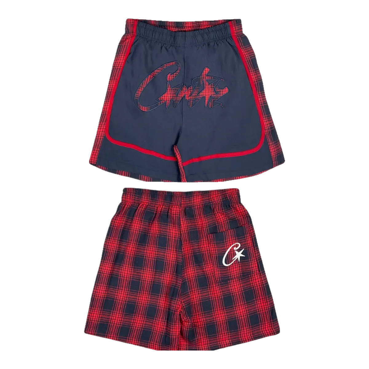 Corteiz Red Plaid Shorts