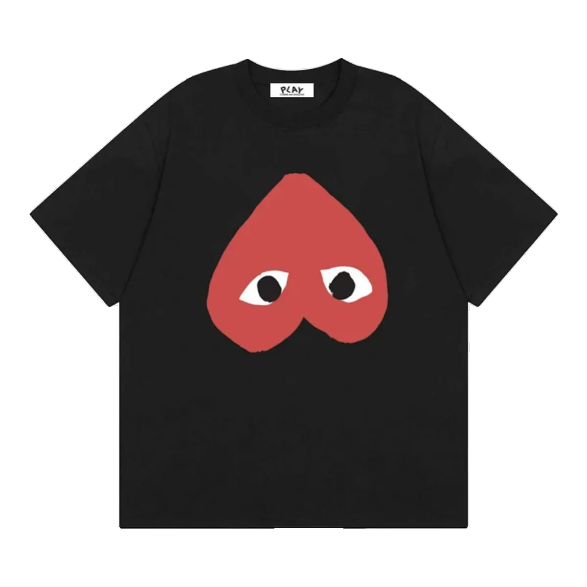 Cdg Play Heart Tee Black