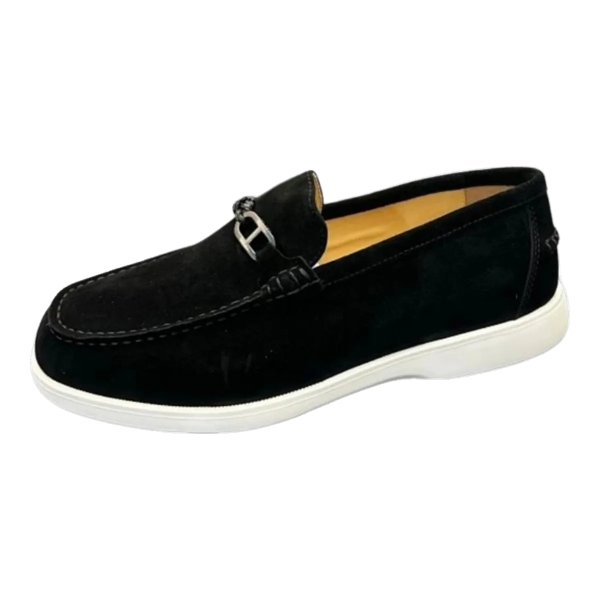 Hermes Black Suede Loafers