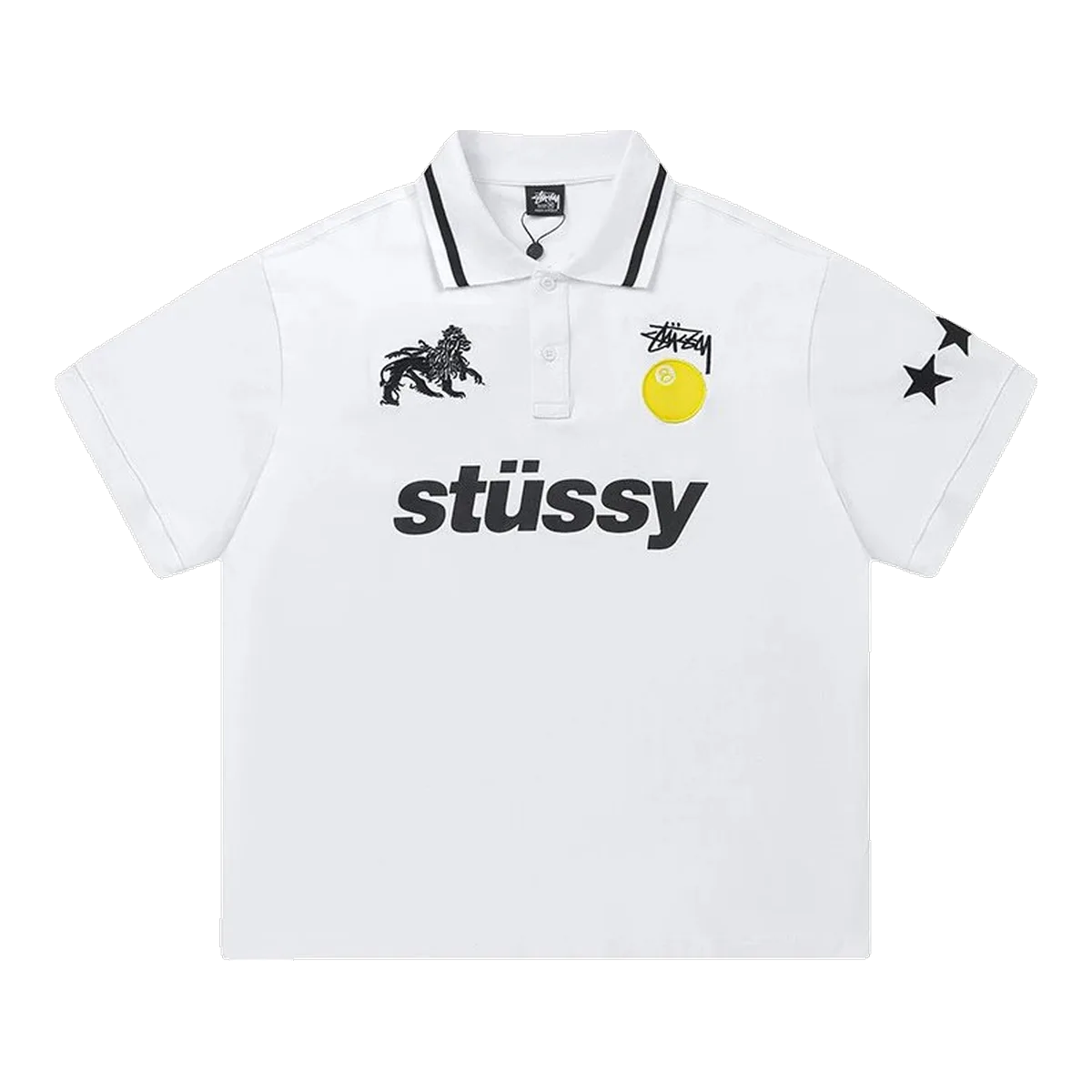 Stussy White Polo Shirt