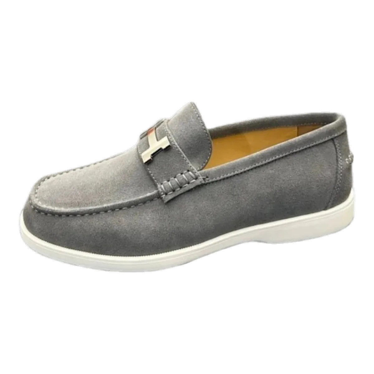 Hermes Grey Suede Loafers