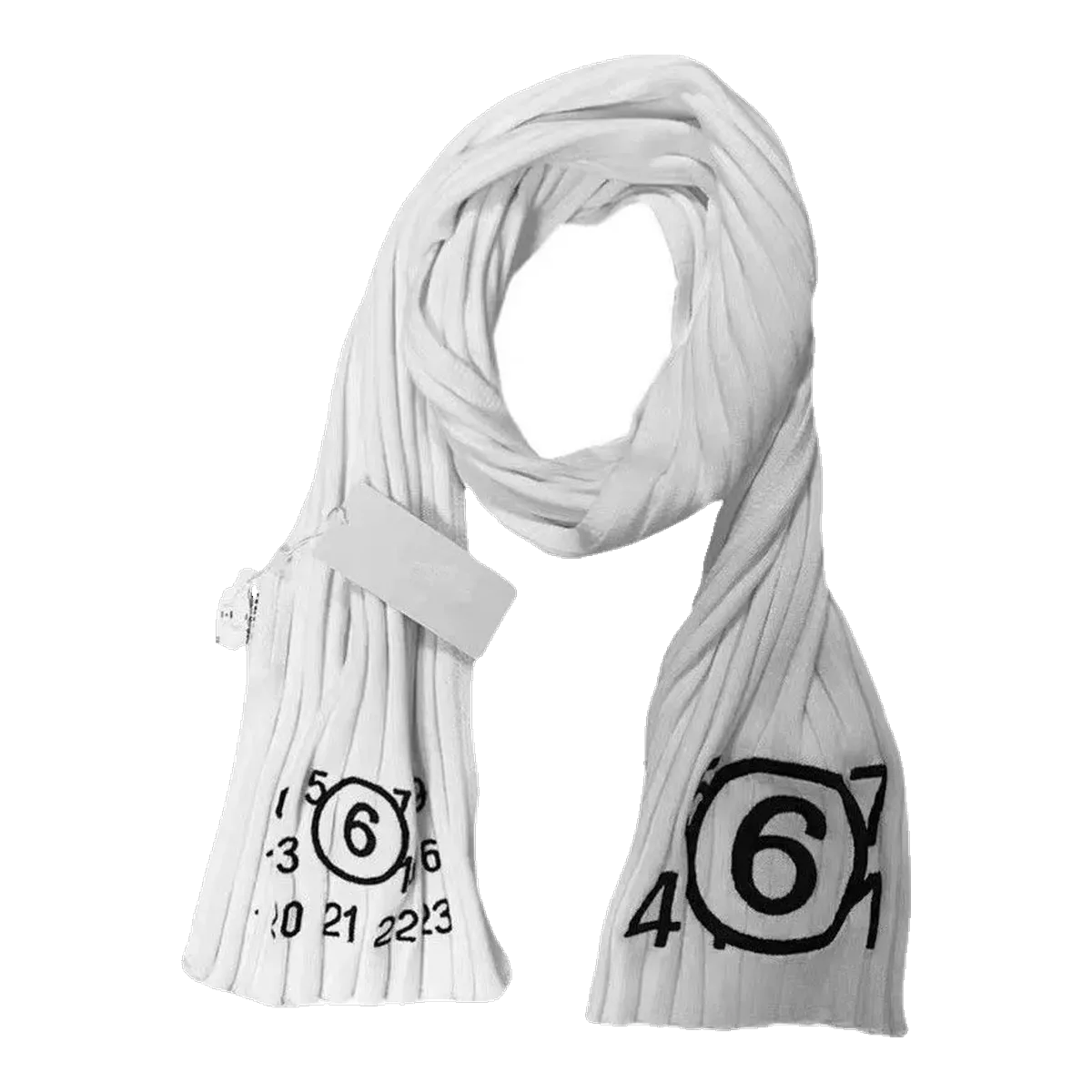Maison Margiela Numbers Scarf White