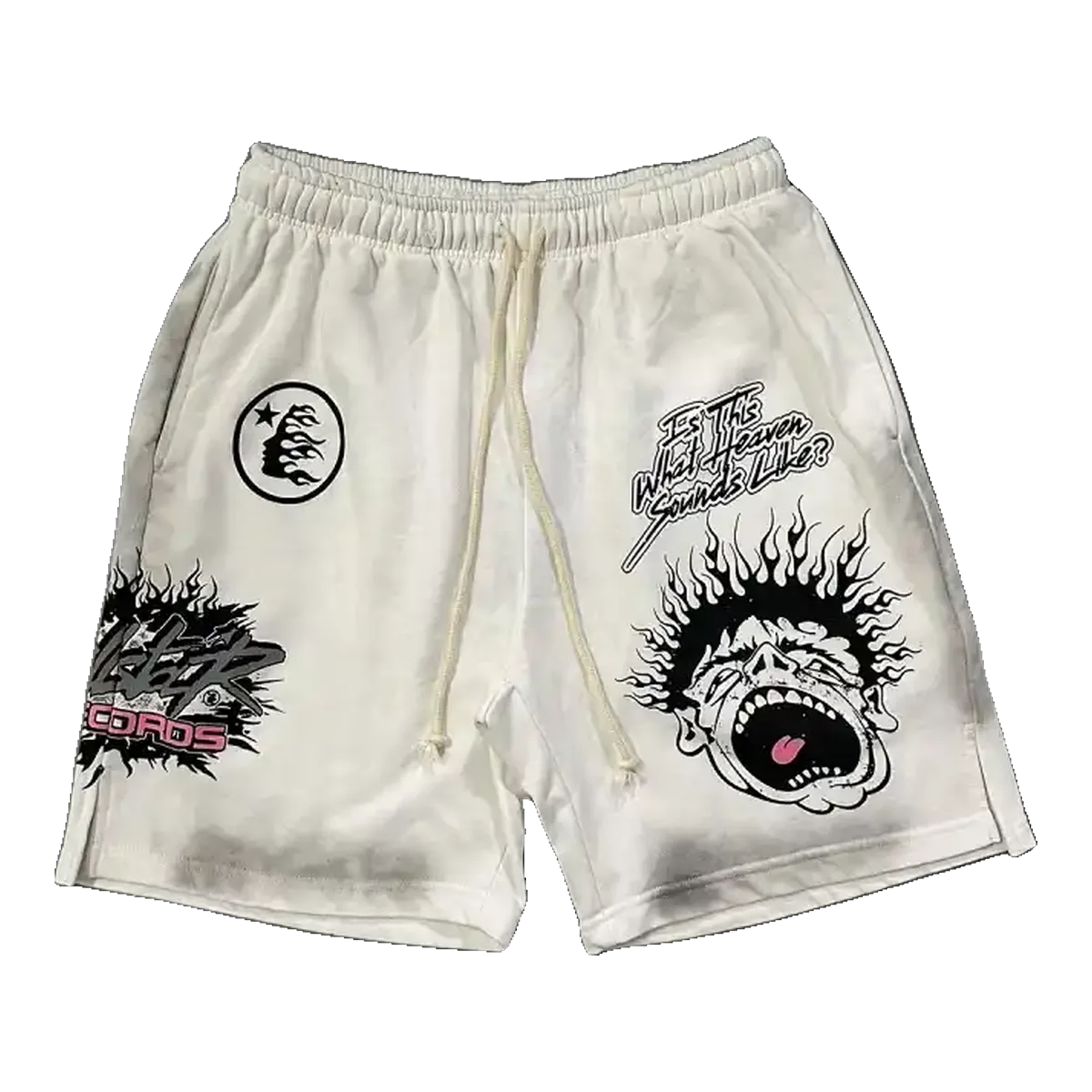 Hellstar Graphic Shorts Cream