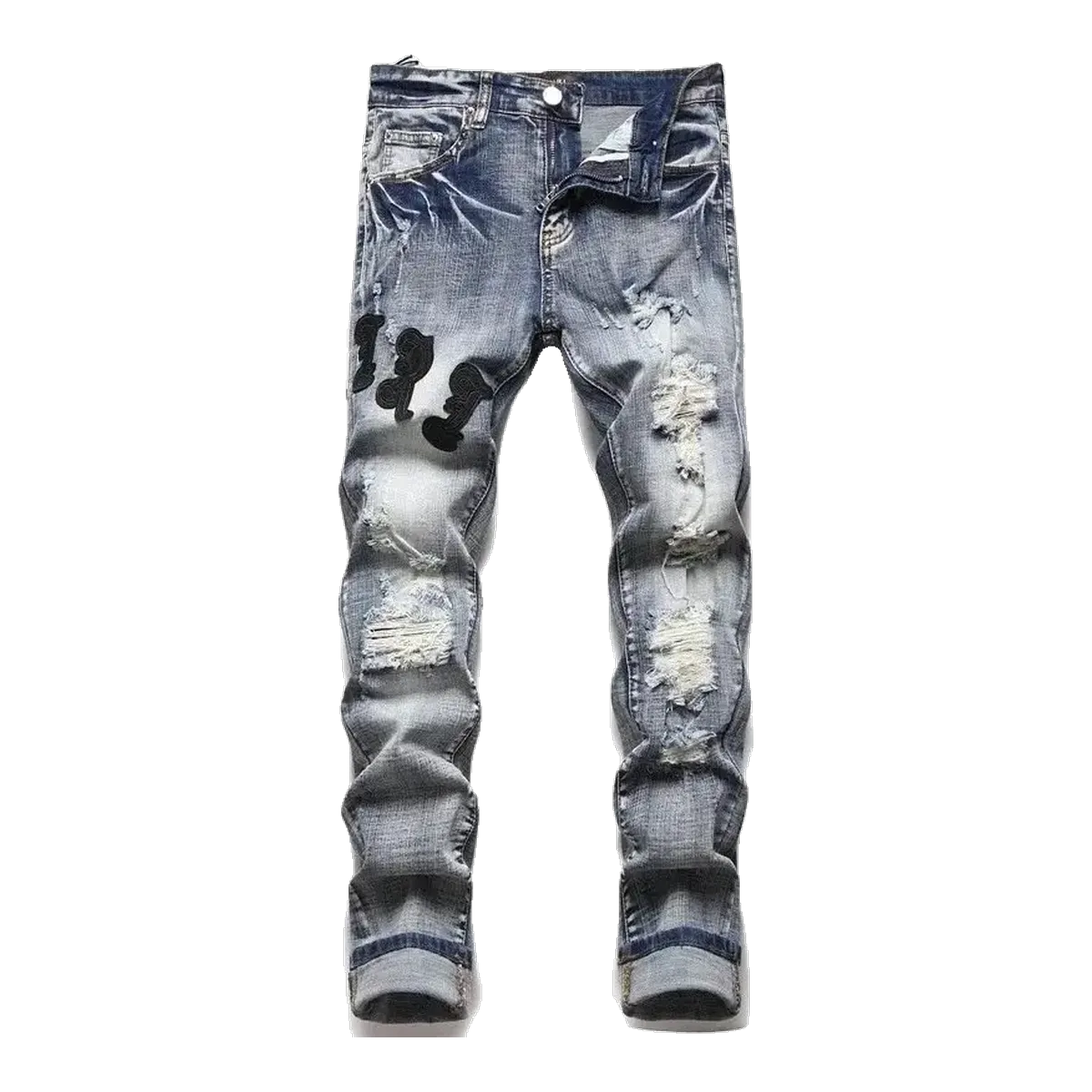 Ami Distressed Jeans Blue