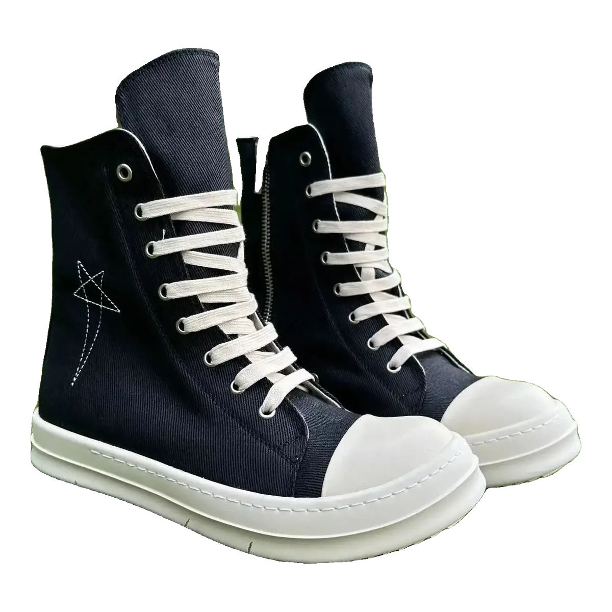 Rick Owens Black High-Top Sneakers