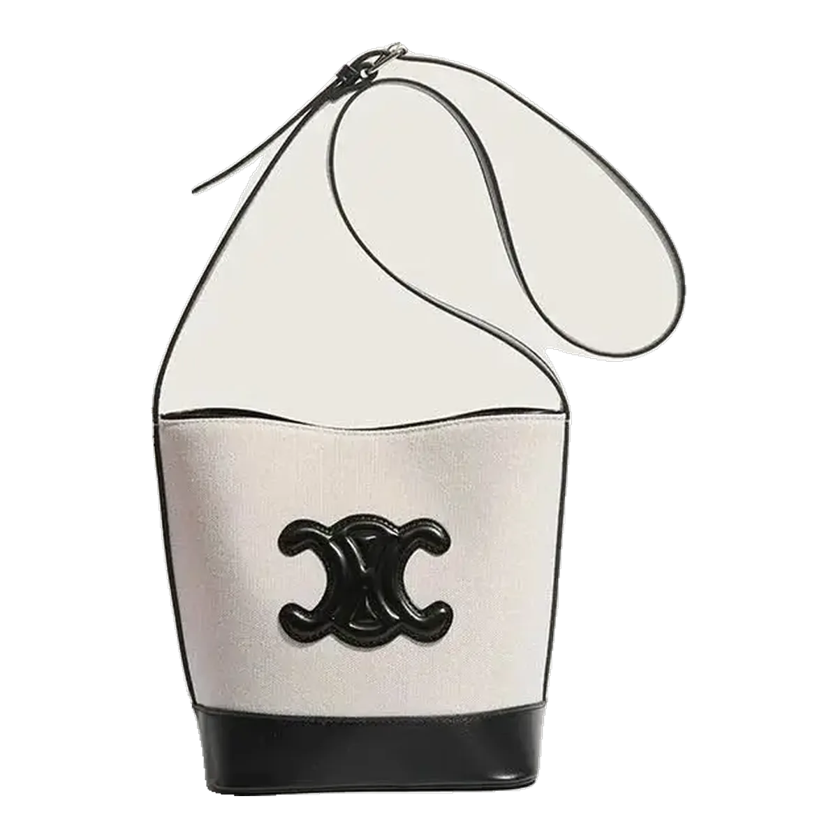 Celine Triomphe Bucket Bag White